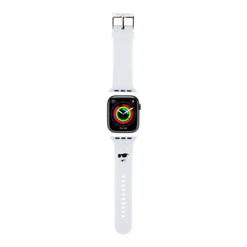 Karl Lagerfeld для Apple Watch 49-46-45-44 mm ремешок 3D Rubber NFT Choupette head White