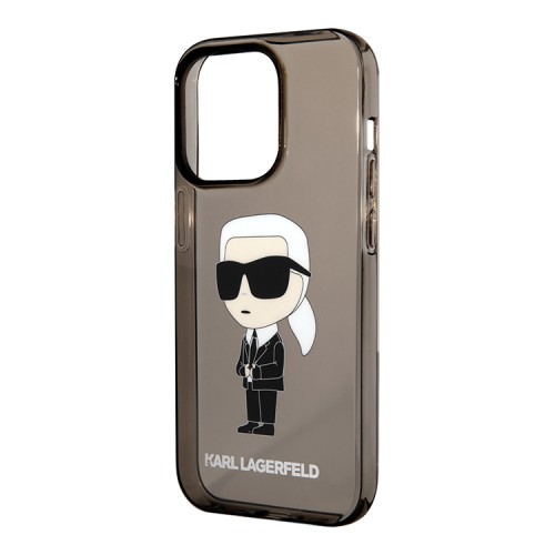 Lagerfeld для iPhone 15 Pro чехол PC/TPU NFT Karl Ikonik Hard Translucent Black