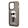 Lagerfeld для iPhone 15 Pro чехол PC/TPU NFT Karl Ikonik Hard Translucent Black