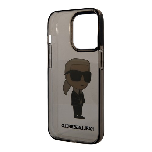 Lagerfeld для iPhone 15 Pro чехол PC/TPU NFT Karl Ikonik Hard Translucent Black