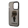 Lagerfeld для iPhone 15 Pro чехол PC/TPU NFT Karl Ikonik Hard Translucent Black