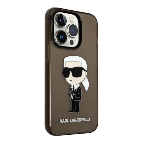 Lagerfeld для iPhone 15 Pro чехол PC/TPU NFT Karl Ikonik Hard Translucent Black