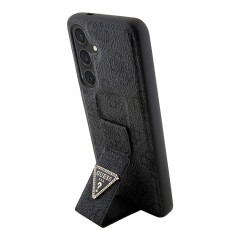 Guess для Galaxy S24 чехол GripStand PU 4G with Triangle Diamond metal logo Hard Black