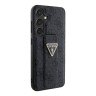 Guess для Galaxy S24 чехол GripStand PU 4G with Triangle Diamond metal logo Hard Black