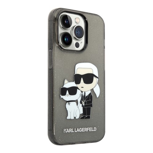 Lagerfeld для iPhone 14 Pro Max чехол PC/TPU NFT Karl & Choupette Hard Translucent Black