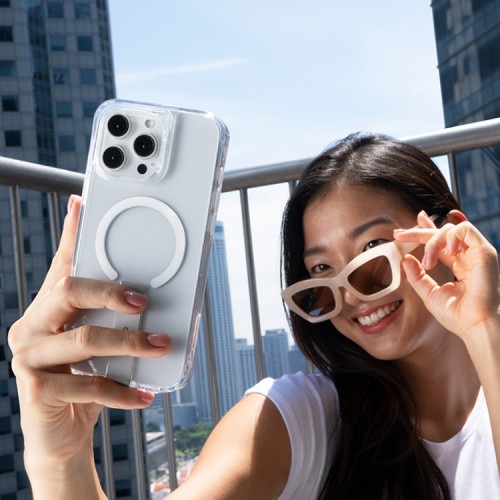 Uniq для iPhone 16 Pro Max чехол ELEVA with Vertical stand Clear (Magsafe)