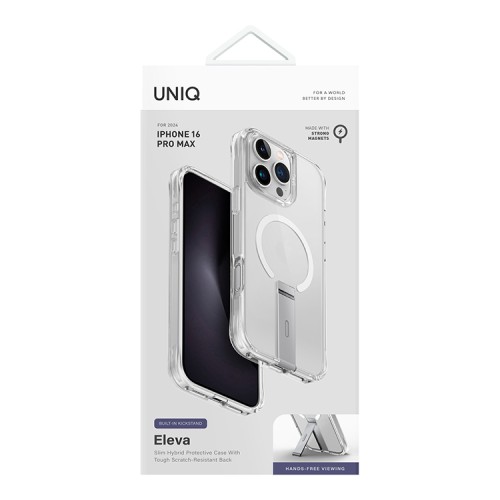 Uniq для iPhone 16 Pro Max чехол ELEVA with Vertical stand Clear (Magsafe)