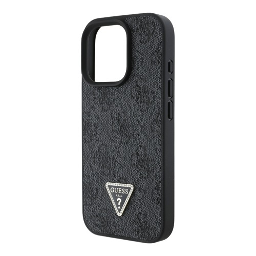 Guess для iPhone 16 Pro Max чехол со шнурком Crossbody PU кожа 4G Triangle Diamond logo Black