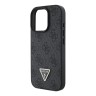 Guess для iPhone 16 Pro Max чехол со шнурком Crossbody PU кожа 4G Triangle Diamond logo Black
