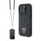 Guess для iPhone 16 Pro Max чехол со шнурком Crossbody PU кожа 4G Triangle Diamond logo Black