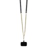 Guess для iPhone 16 Pro Max чехол со шнурком Crossbody PU кожа 4G Triangle Diamond logo Black