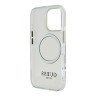 Guess для iPhone 16 Pro чехол PC/TPU Metal outline Hard Transparent/Gold (MagSafe)