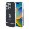 U.S. Polo для iPhone 16 Pro чехол PC/TPU Double Horse logo Tricolor stripes Black
