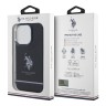 U.S. Polo для iPhone 16 Pro чехол PC/TPU Double Horse logo Tricolor stripes Black