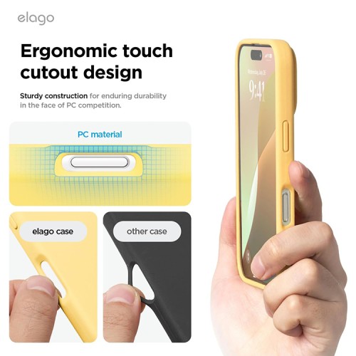 Elago для iPhone 16 чехол Soft silicone (Liquid) Yellow