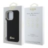 Guess для iPhone 16 Pro чехол Liquid silicone Gold metal logo & Camera frame Hard Black