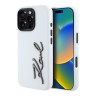 Karl Lagerfeld для iPhone 16 Pro Max чехол Liquid silicone Signature Metal logo & Camera frame Hard White