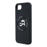 Karl Lagerfeld для iPhone 16e чехол Liquid Silicone NFT Karl & Choupette Heads Hard Black (MagSafe)
