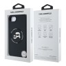Karl Lagerfeld для iPhone 16e чехол Liquid Silicone NFT Karl & Choupette Heads Hard Black (MagSafe)