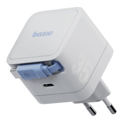 Energea СЗУ Bazic GoPort Retrek 35W, USB-C GaN35W +70cm retractable USB-C cable White