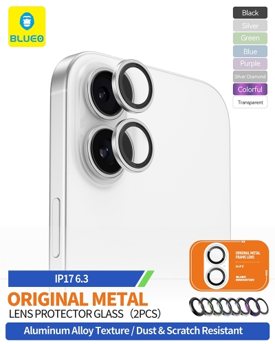 BlueO стекло для iPhone 17, Camera lens Aluminium 2 шт. Silver (+installer)