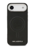 Karl Lagerfeld для iPhone Air чехол PU Debossed Initials Metal logo & Camera Hard Black (MagSafe)