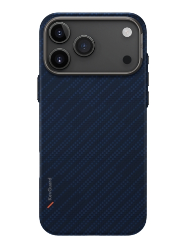 Uniq для iPhone 17 Pro Max чехол KEVA EDGE Full Kevlar Trance Blue (MagSafe)