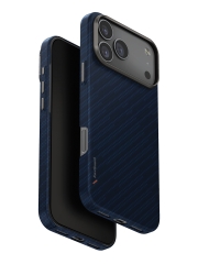 Uniq для iPhone 17 Pro Max чехол KEVA EDGE Full Kevlar Trance Blue (MagSafe)