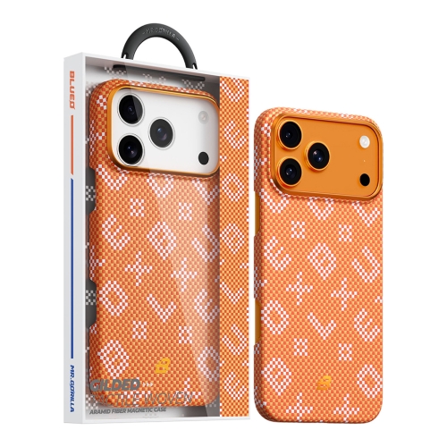 BlueO чехол для iPhone 17 Pro Max, Tactile Woven Air Aramid fiber (Kevlar)  Orange (MagSafe)