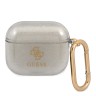 Чехол Guess Transparent Glitter 4G с карабином для Airpods 3 (2021), черный