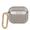Чехол Guess Transparent Glitter 4G с карабином для Airpods 3 (2021), черный