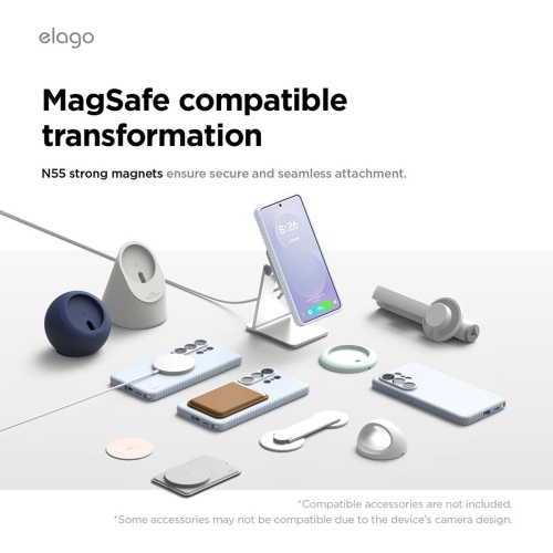Elago для Galaxy S26 Ultra чехол Magnetic Ridge Silicone Light Blue (MagSafe)