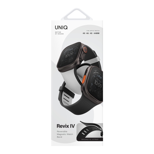 Uniq для Apple Watch 49/46/45/44 mm ремешок Revix IV reversible Magnetic Mist Grey/Black
