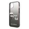 Чехол Lagerfeld Karl & Choupette Hard Gradient для iPhone 13, черная рамка