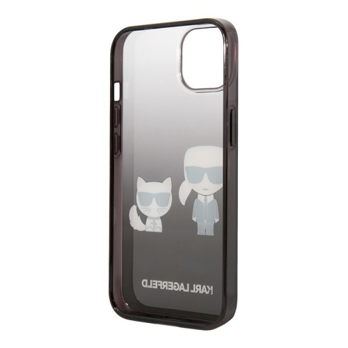 Чехол Lagerfeld Karl & Choupette Hard Gradient для iPhone 13, черная рамка