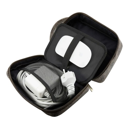 Сумка-барсетка Guess Travel Handbag 4G Stripes для смартфонов, коричневая