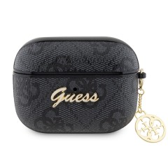 Чехол Guess PU leather 4G with metal logo and Charm для Airpods Pro, черный
