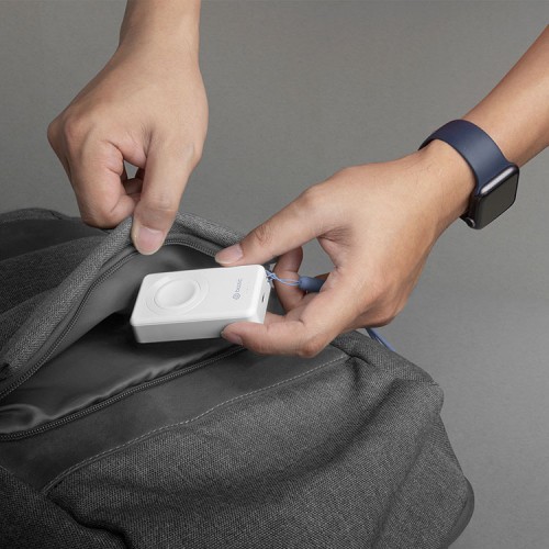 EnergEA АКБ Bazic GoPower MINI, 4000 USB-C 10W +Apple Watch 3W wireless charger White