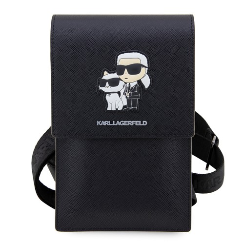 Karl Lagerfeld сумка-кошелёк для телефона, иск.кожа PU Saffiano Karl&Choupette, черная