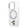Lagerfeld для iPhone 15 Pro чехол PC/TPU NFT Karl & Choupette Metal ring Hard Transparent (MagSafe)