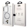 Lagerfeld для iPhone 15 Pro чехол PC/TPU NFT Karl & Choupette Metal ring Hard Transparent (MagSafe)