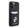 Karl Lagerfeld для iPhone 14 Pro Max чехол Cardslot PU Saffiano NFT Karl & Choupette metal Hard Black