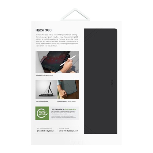 Uniq для iPad Air 11 (2024/25) чехол Ryze 360 Light Black