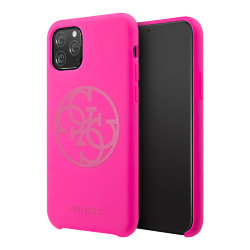 Чехол Guess Silicone collection 4G logo для iPhone 11 Pro, фуксия