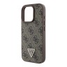 Guess для iPhone 16 Pro Max чехол со шнурком Crossbody PU кожа 4G Triangle Diamond logo Brown