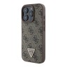 Guess для iPhone 16 Pro Max чехол со шнурком Crossbody PU кожа 4G Triangle Diamond logo Brown