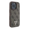 Guess для iPhone 16 Pro Max чехол со шнурком Crossbody PU кожа 4G Triangle Diamond logo Brown