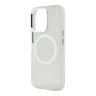 Guess для iPhone 16 Pro чехол PC/TPU Metal outline Hard Transparent/Silver (MagSafe)
