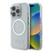 Guess для iPhone 16 Pro чехол PC/TPU Metal outline Hard Transparent/Silver (MagSafe)