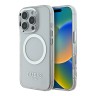 Guess для iPhone 16 Pro чехол PC/TPU Metal outline Hard Transparent/Silver (MagSafe)